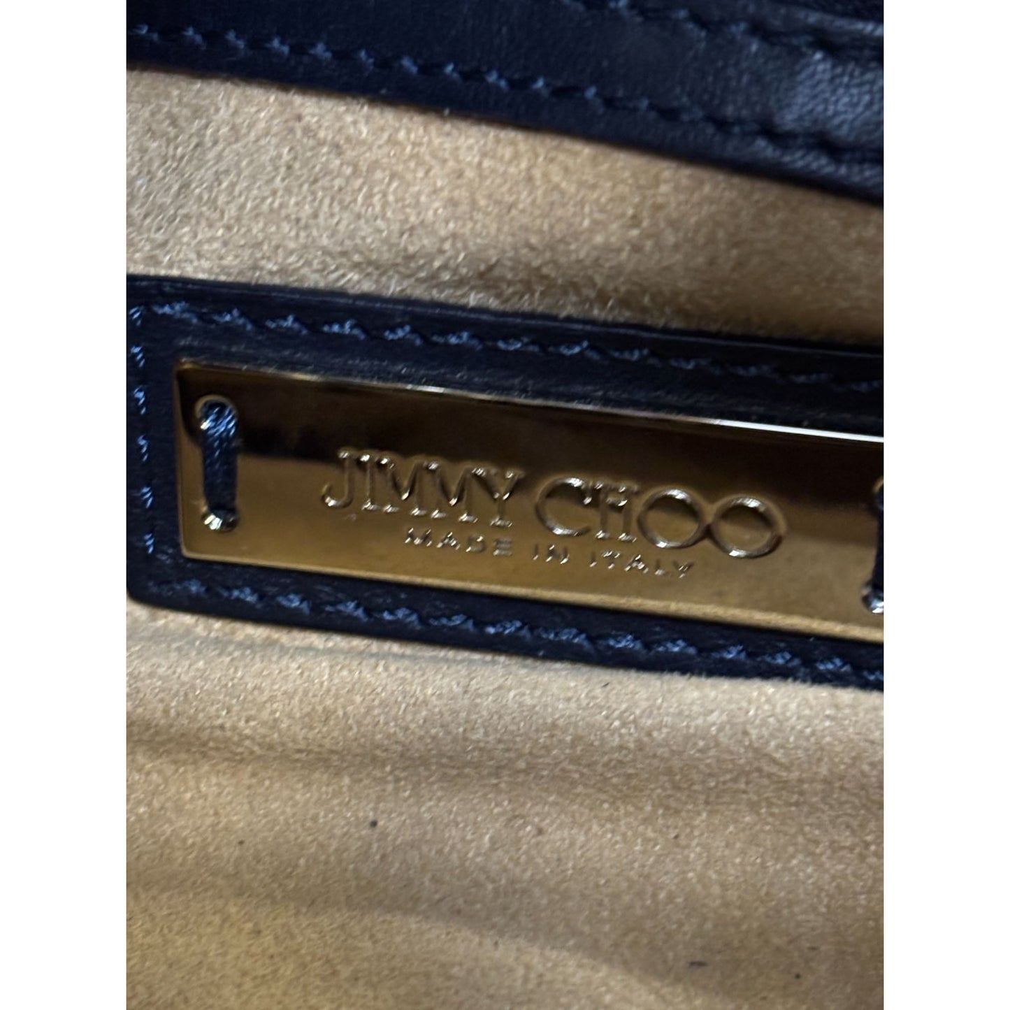 Jimmy Choo Black Patent Leather Bucket Bag With Gold Accents
