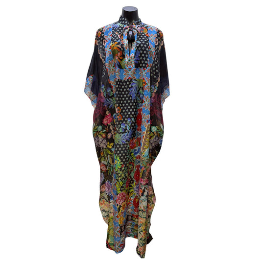 NWT Johnny Was Floral Multi-Print Kaftan Dress XS