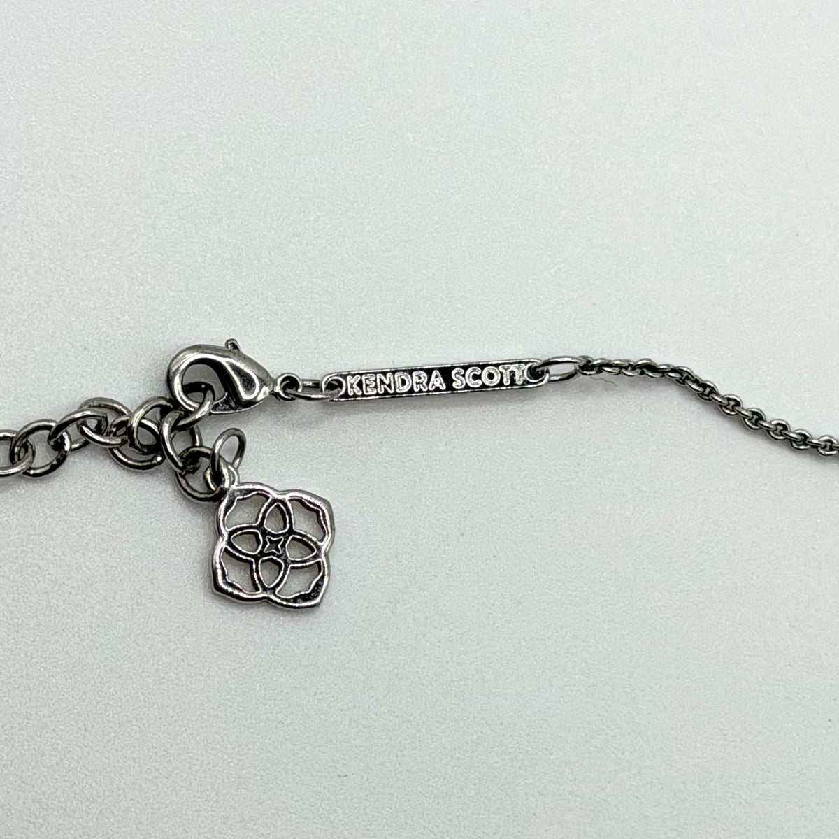 Kendra Scott Elisa Silver-Tone Necklace With White Stone