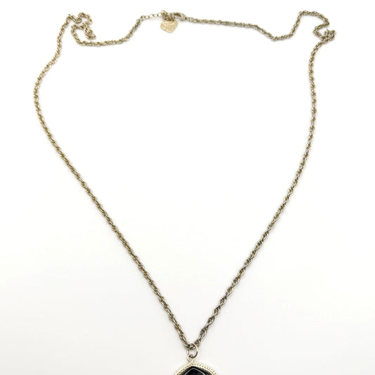 Kendra Scott Gold-Tone Necklace With Black Oval Stone & Chain Tassels