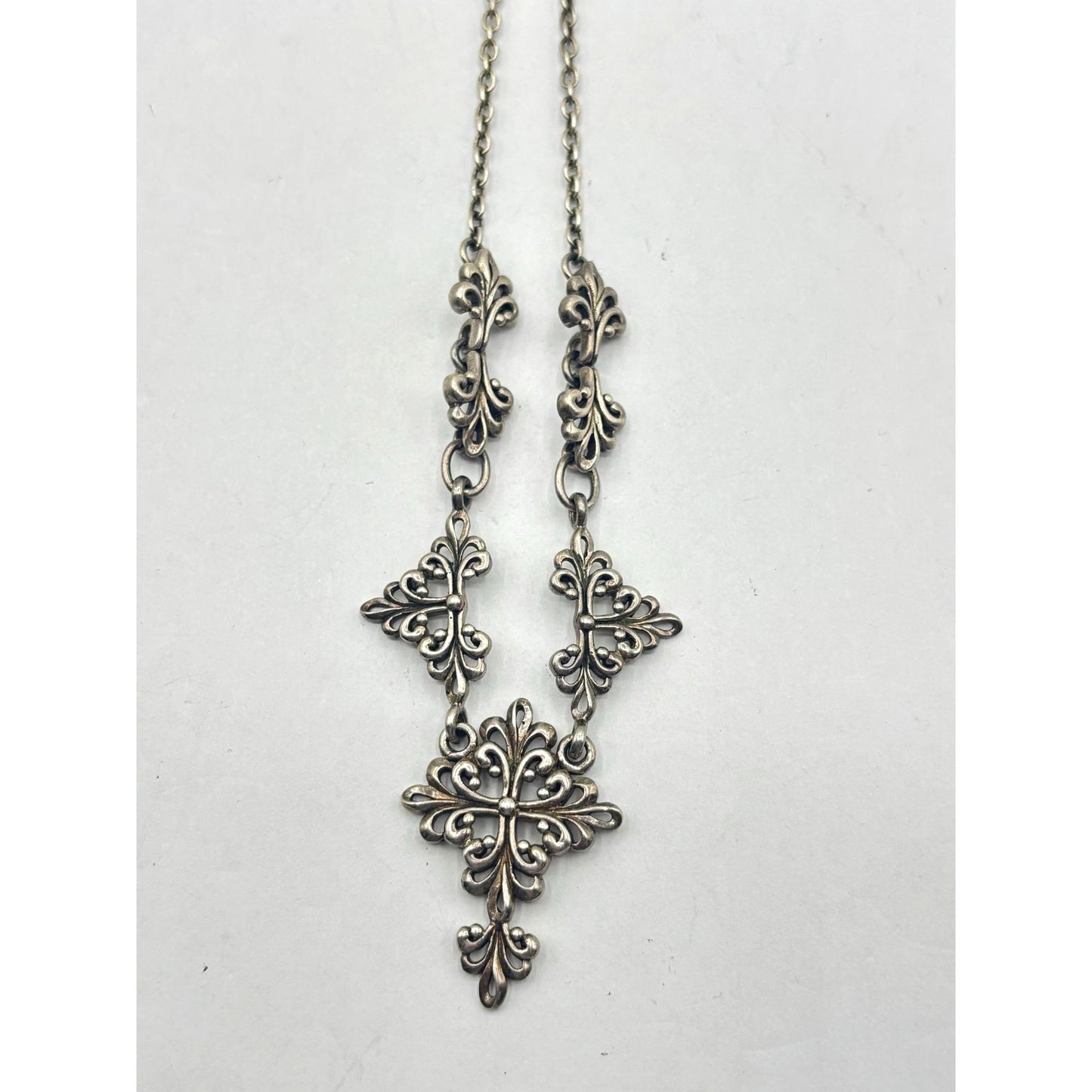 Barse Sterling Silver Ornate Floral Necklace 925