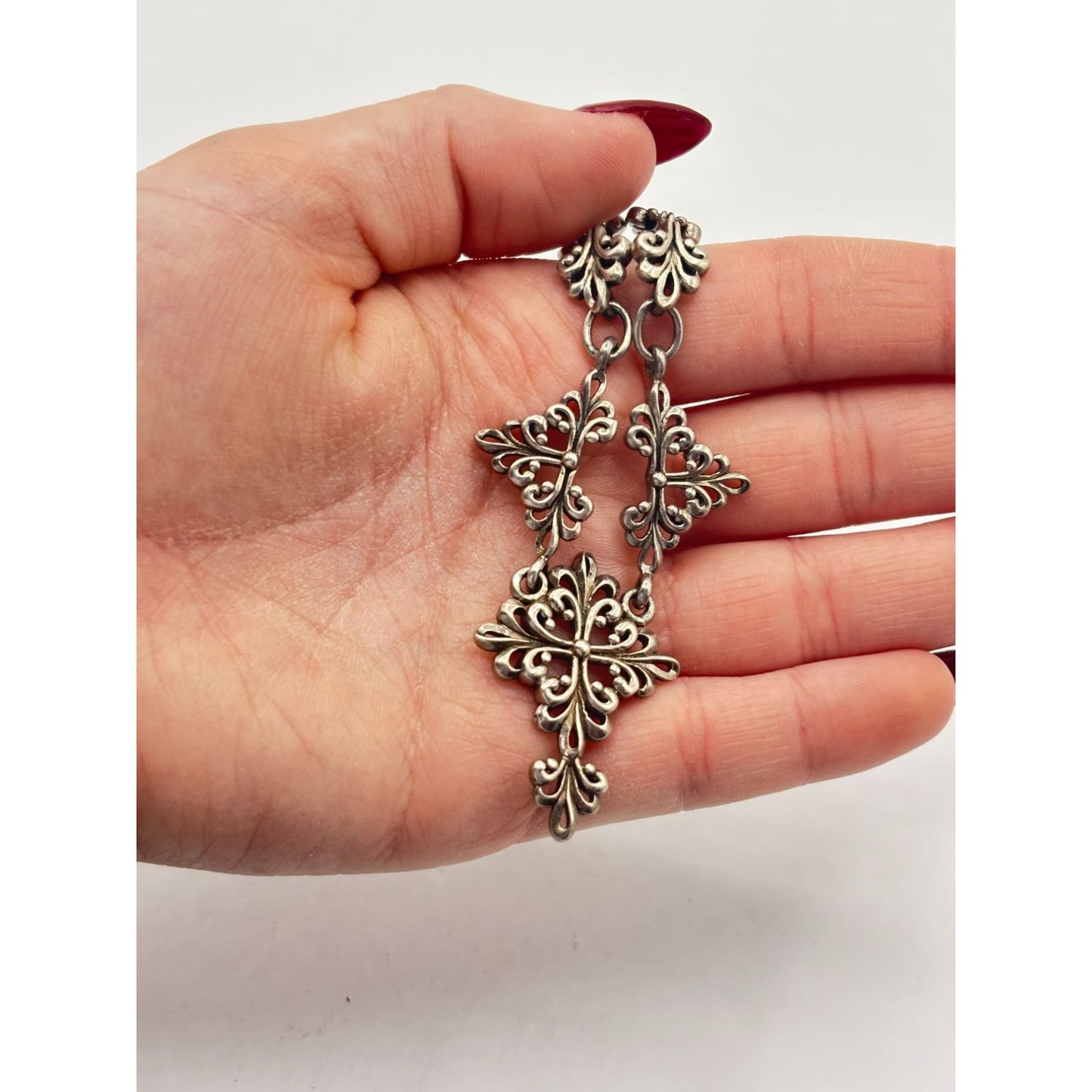 Barse Sterling Silver Ornate Floral Necklace 925