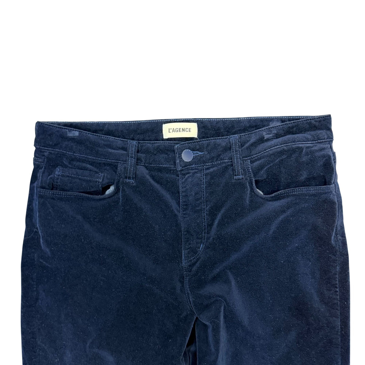 L'Agence High-Rise Straight Leg Corduroy Pants Dark Navy Size 8/29