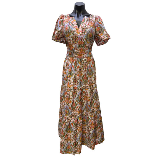 Anthropologie Floral Paisley Cotton Maxi Dress Multi M