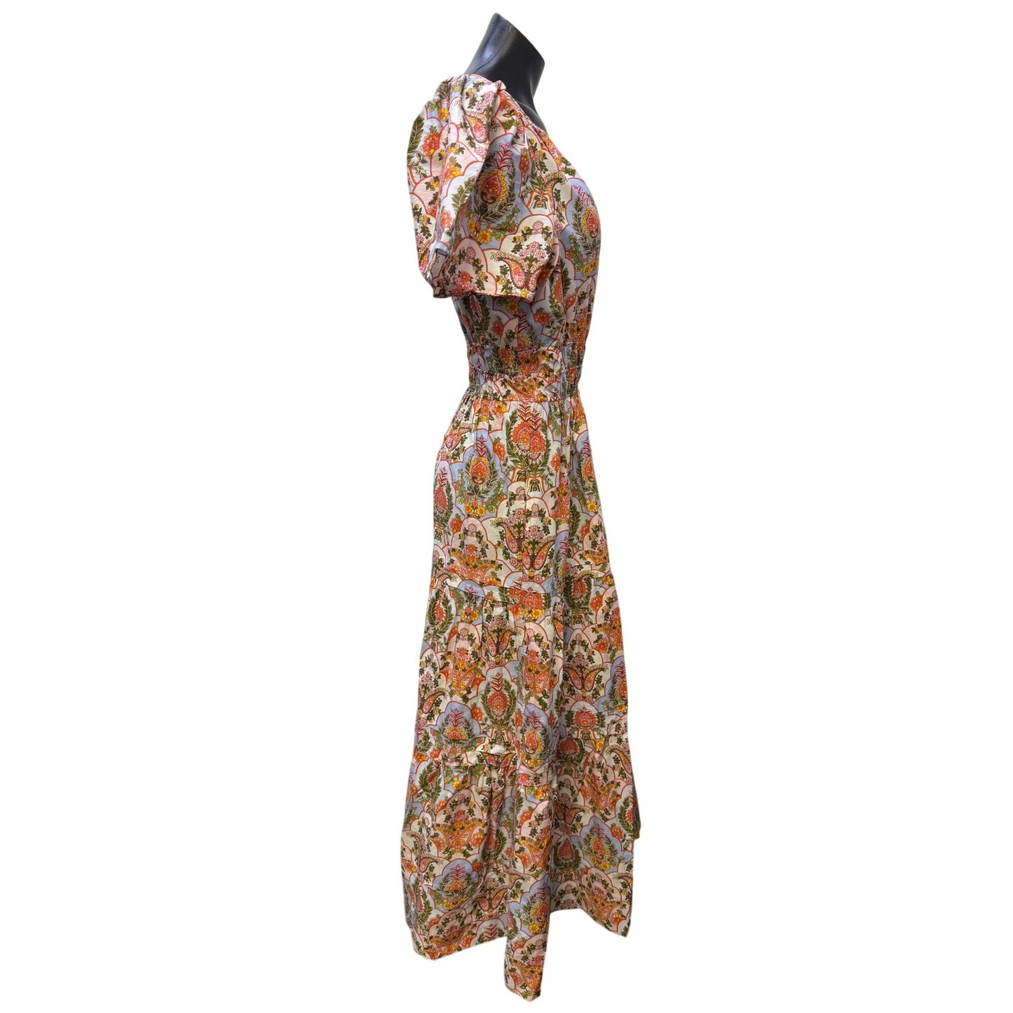 Anthropologie Floral Paisley Cotton Maxi Dress Multi M