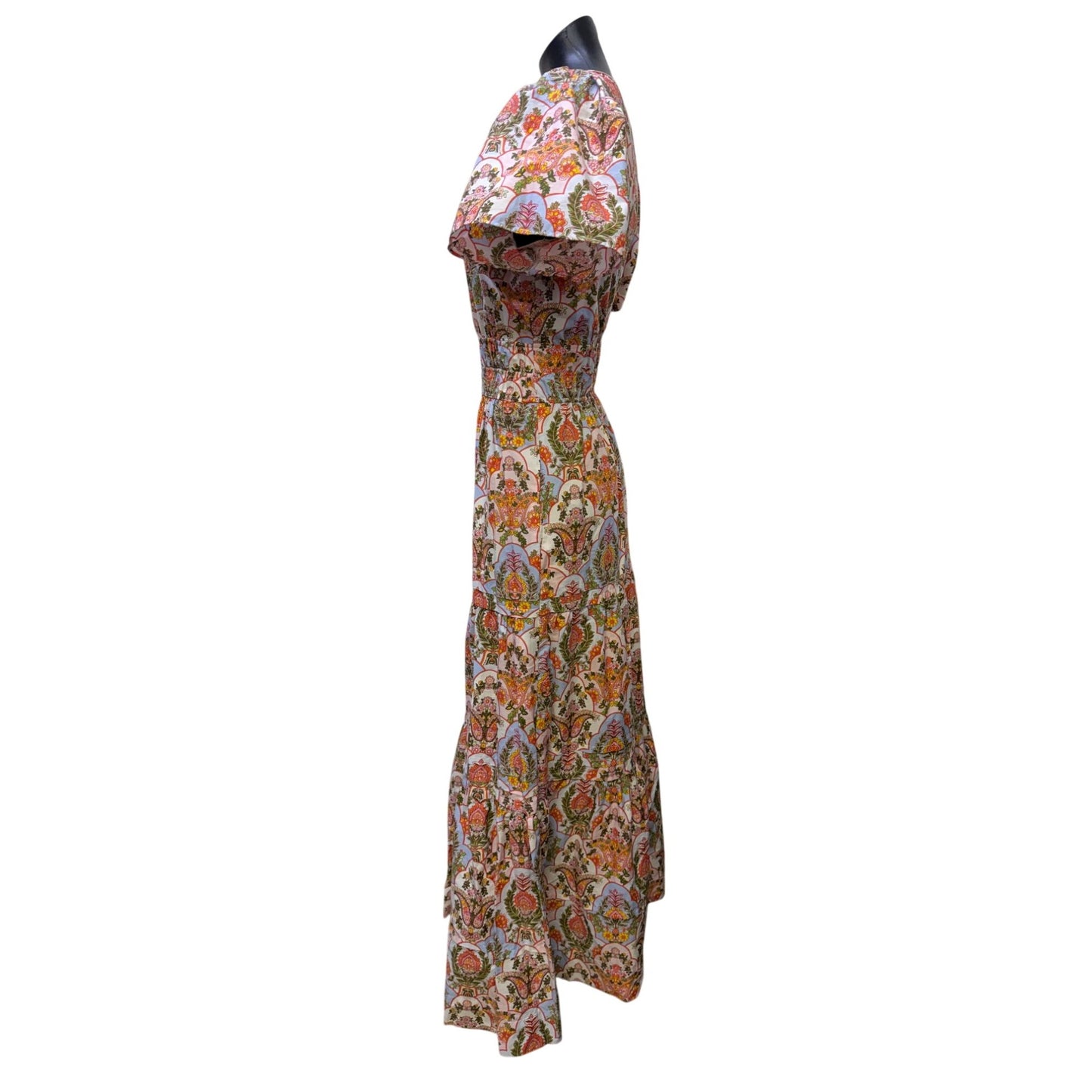 Anthropologie Floral Paisley Cotton Maxi Dress Multi M