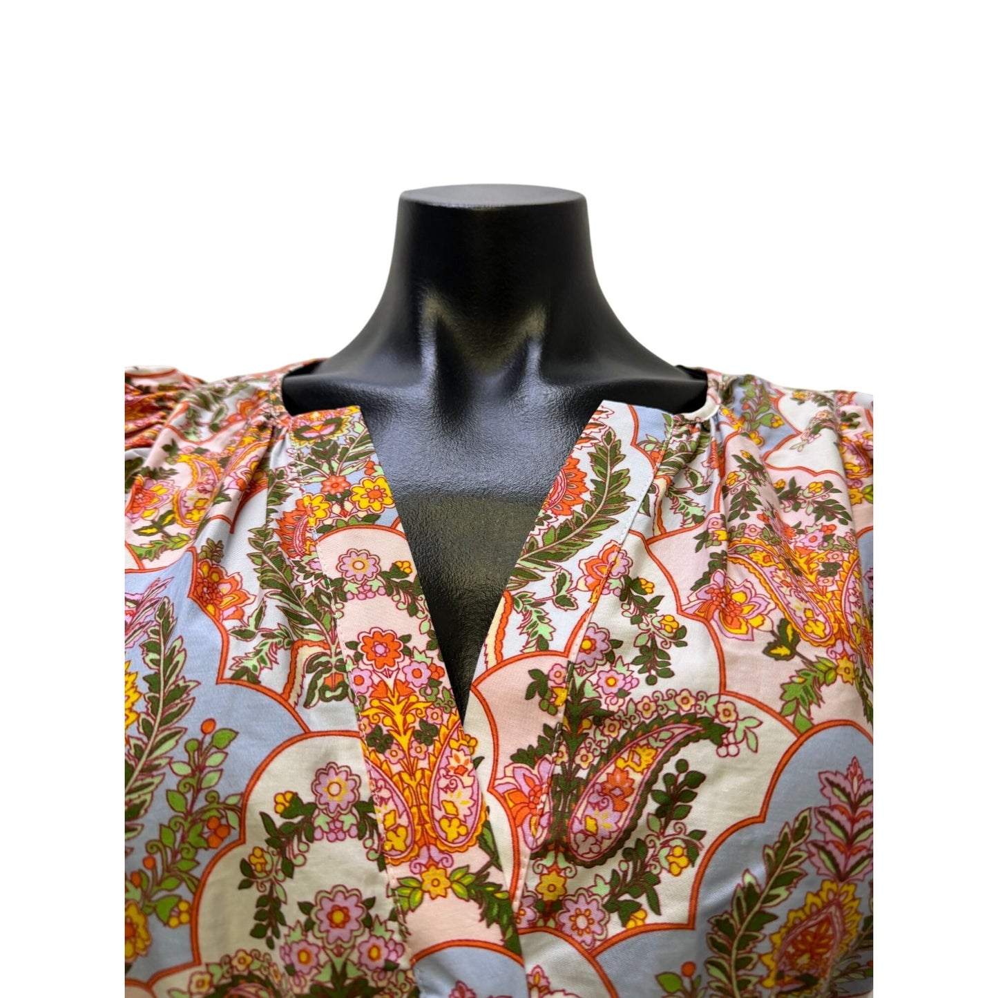 Anthropologie Floral Paisley Cotton Maxi Dress Multi M