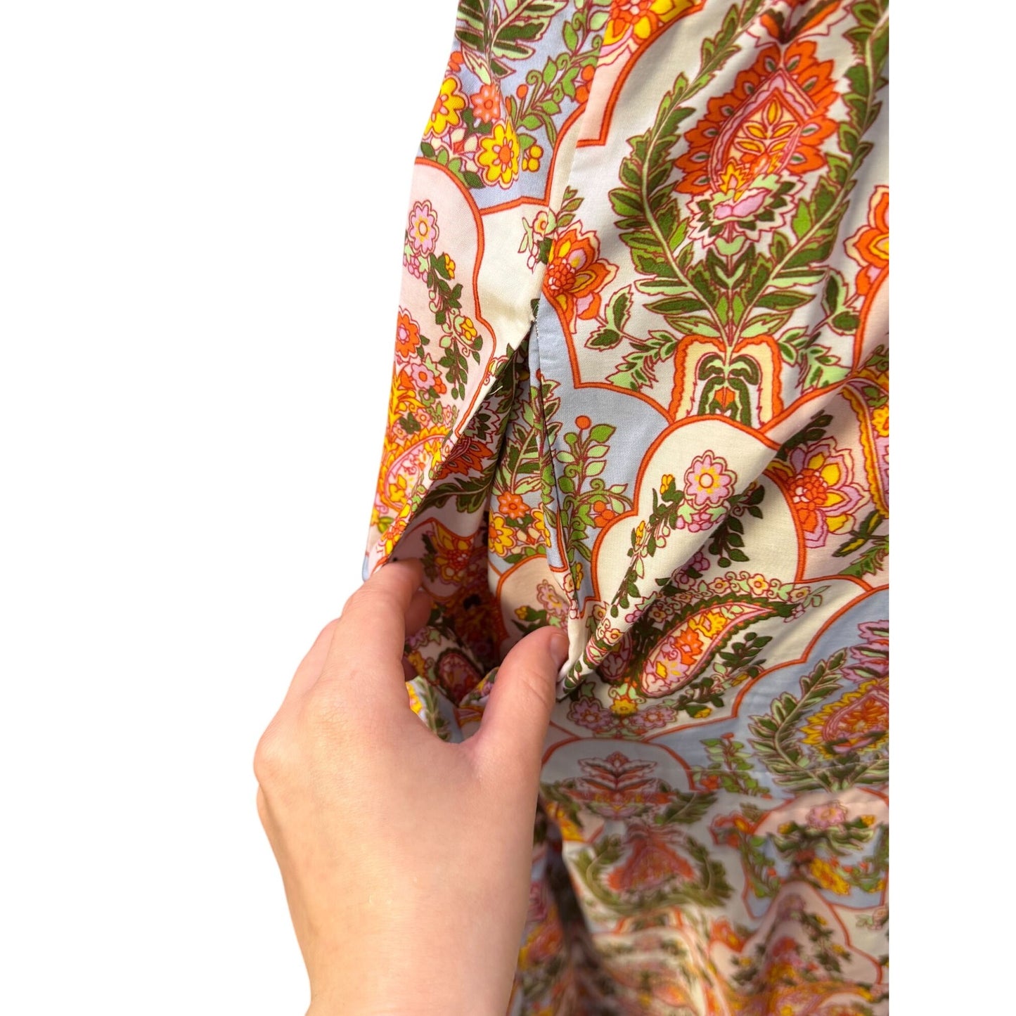 Anthropologie Floral Paisley Cotton Maxi Dress Multi M