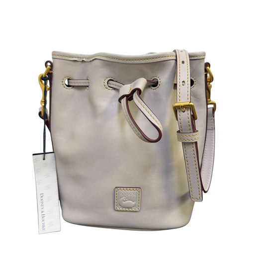 Dooney & Bourke Leather Drawstring Crossbody Bag Cream