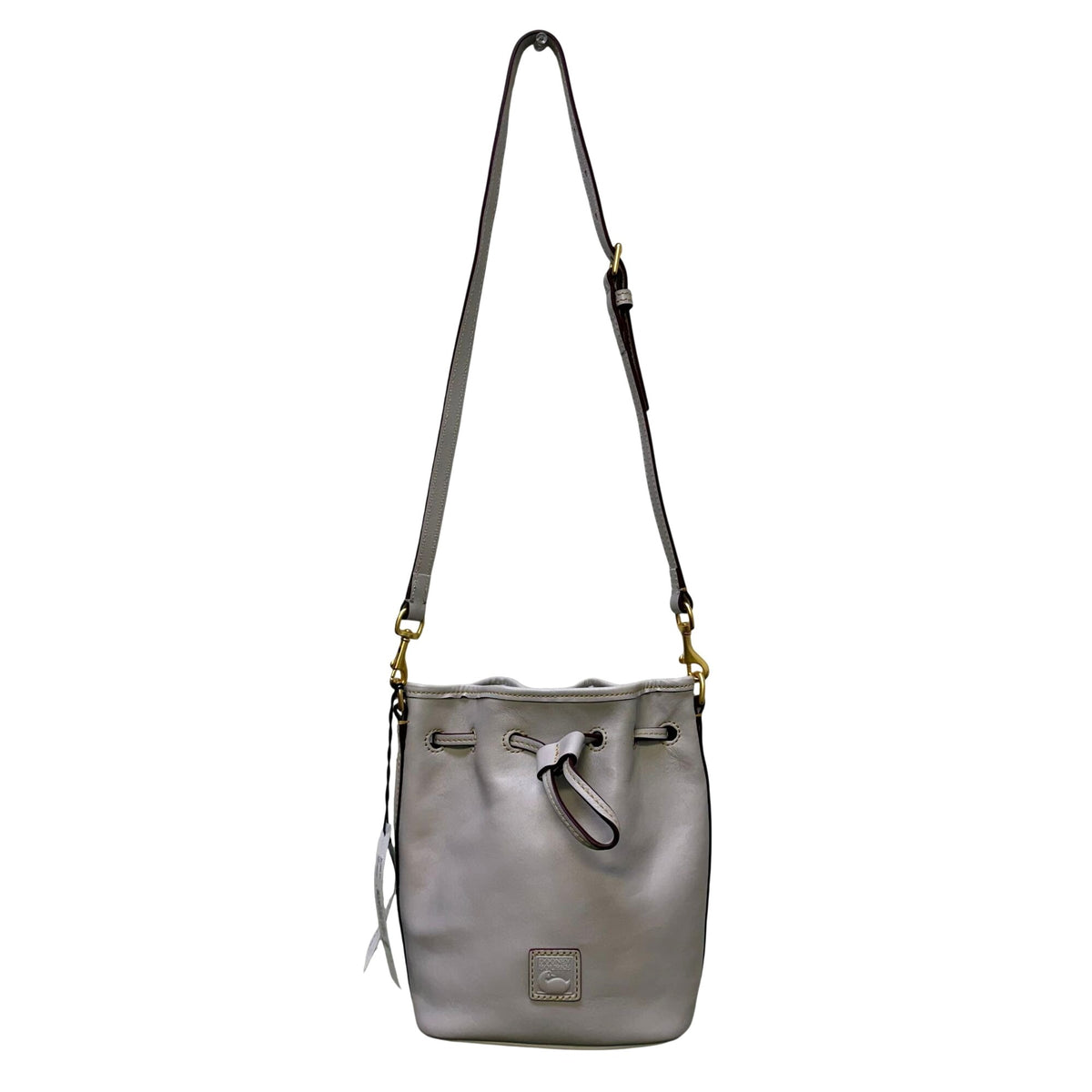 Dooney & Bourke Leather Drawstring Crossbody Bag Cream