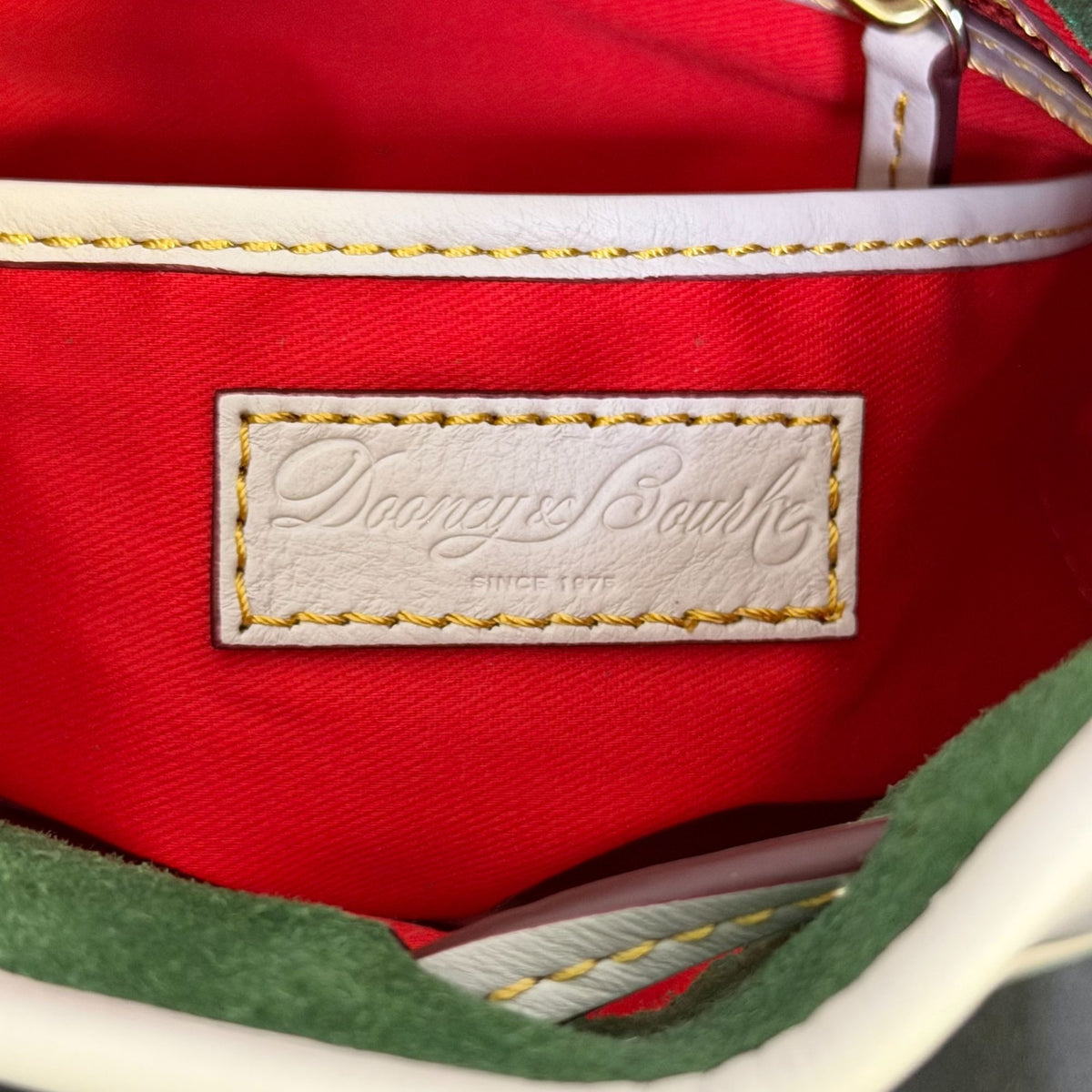 Dooney & Bourke Leather Drawstring Crossbody Bag Cream