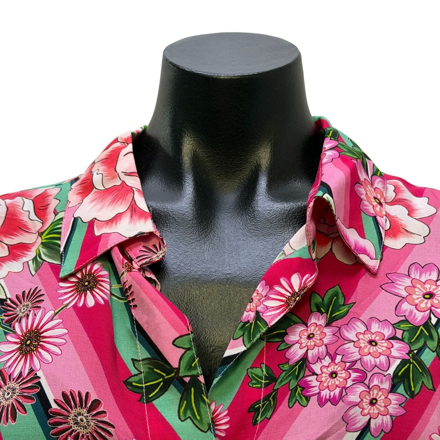 NWT Johnny Was Bocadi Button Down Shirt Blouse Floral Print Multi XL