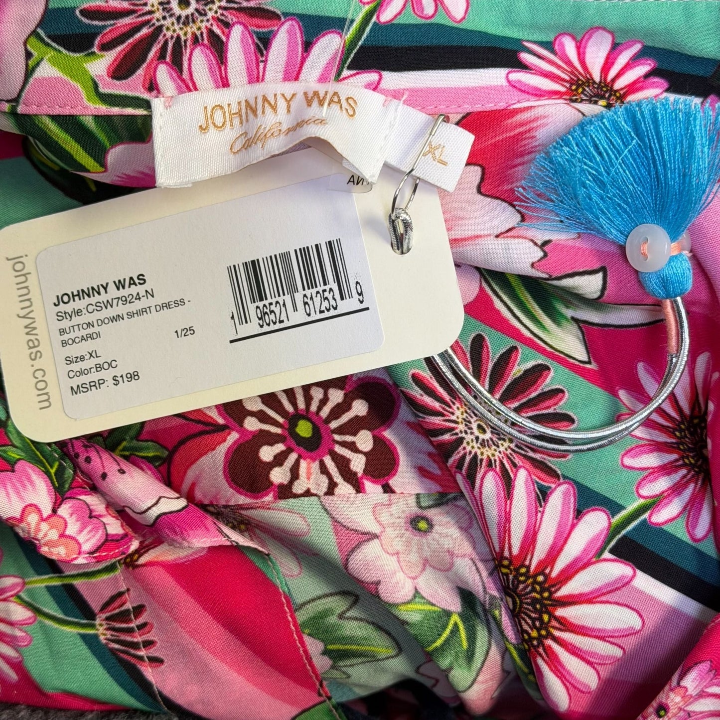 NWT Johnny Was Bocadi Button Down Shirt Blouse Floral Print Multi XL