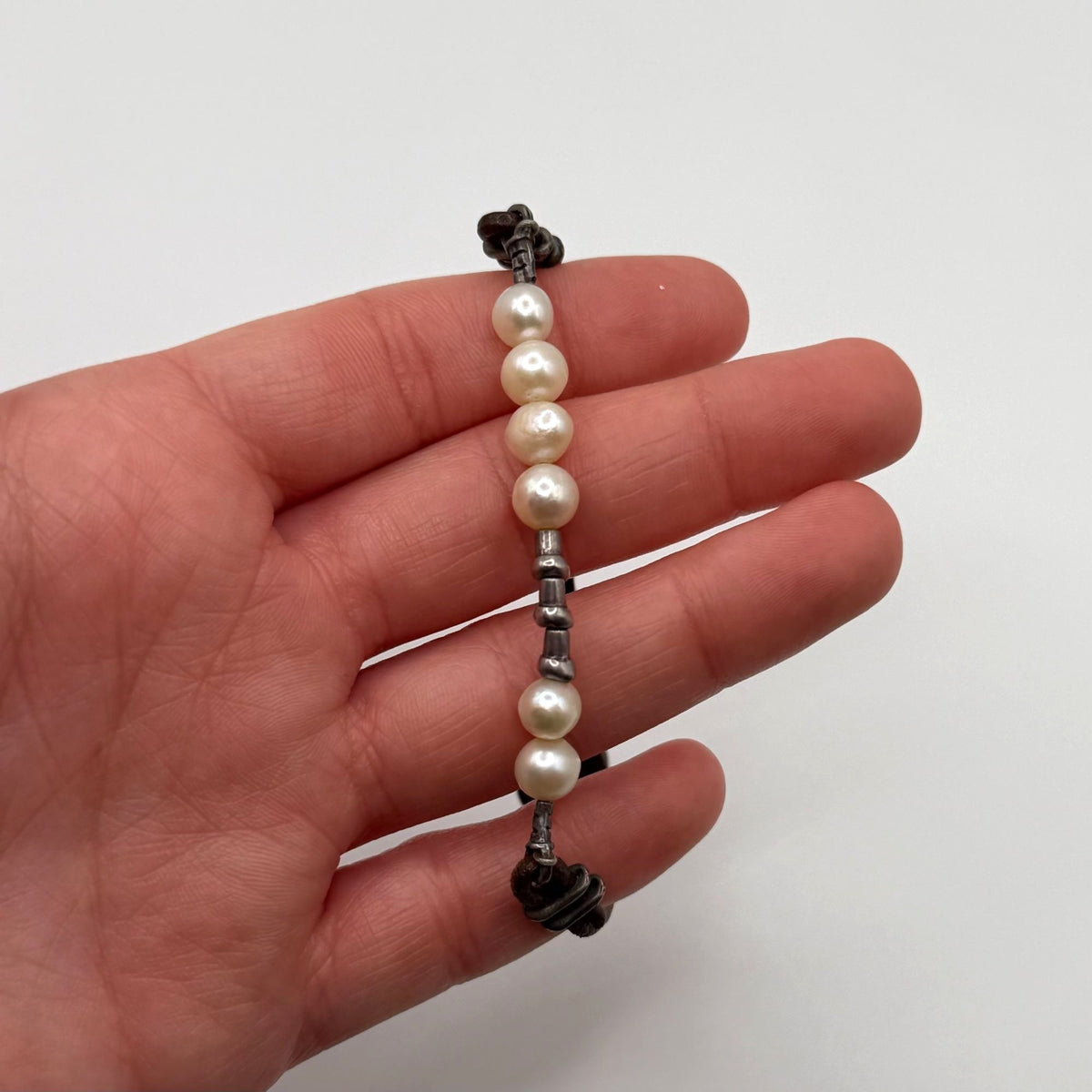Silpada Israel 925 Sterling Silver & Freshwater Pearls Leather Bracelet