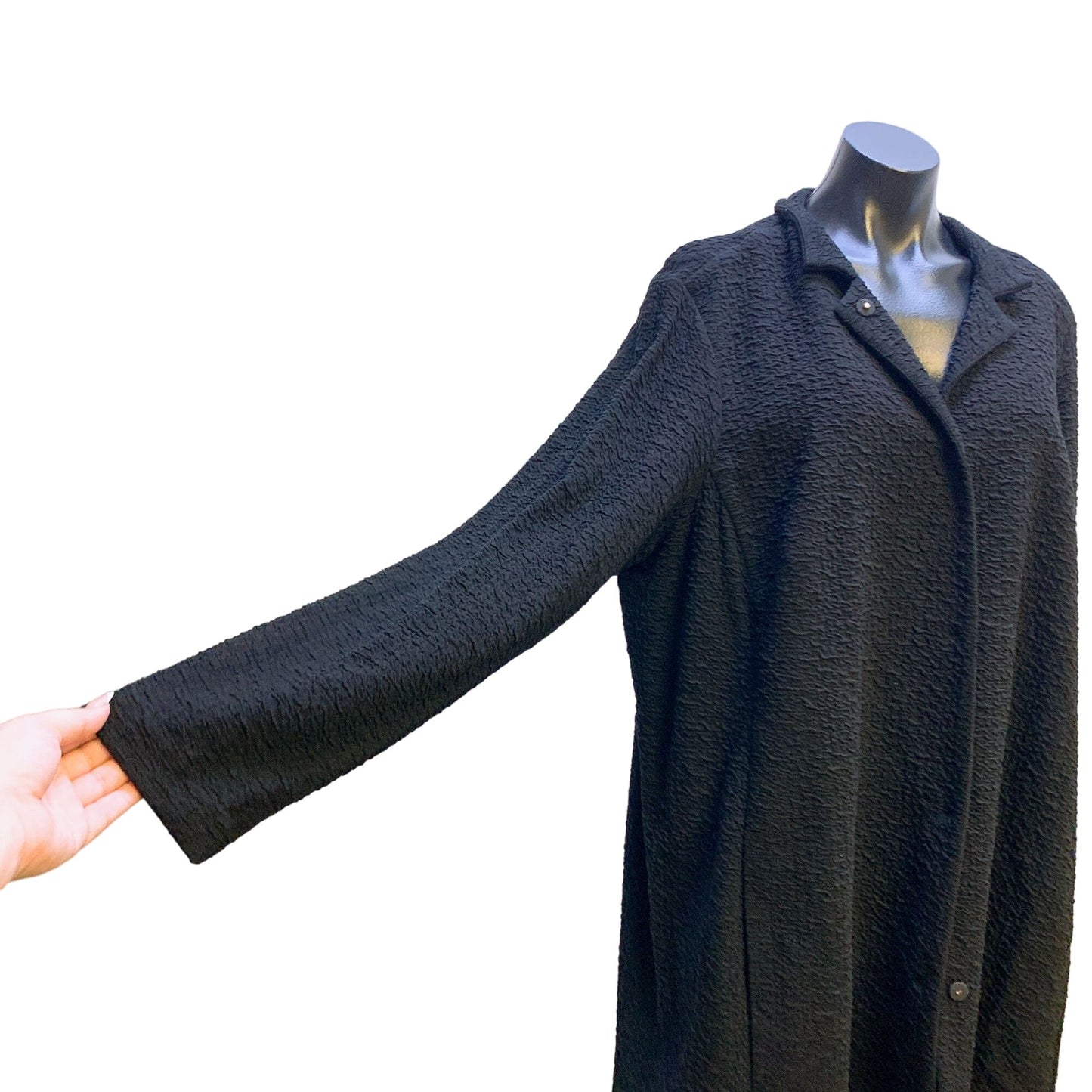 NWT Eileen Fisher Standard Collar Jacket Black Textured Knit 2X