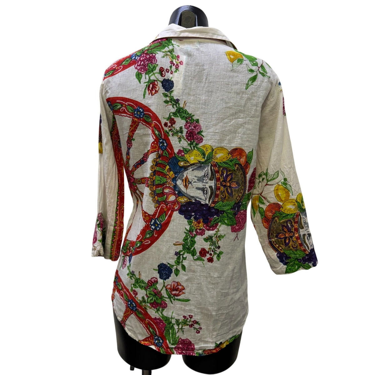 Antica Sartoria By Giacomo Cinque Blouse White Multi-Color Print S