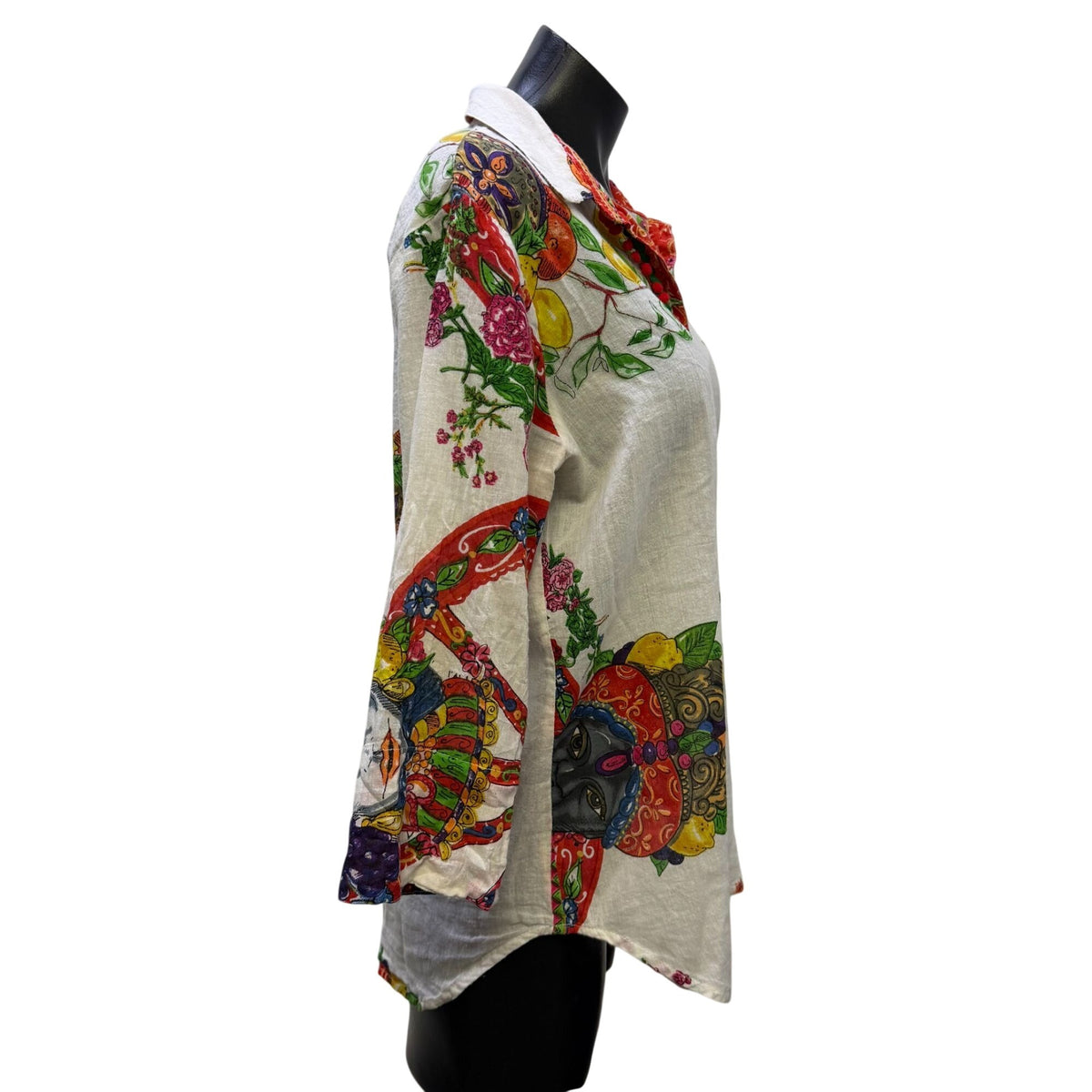 Antica Sartoria By Giacomo Cinque Blouse White Multi-Color Print S