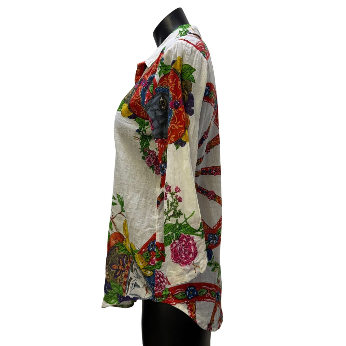 Antica Sartoria By Giacomo Cinque Blouse White Multi-Color Print S