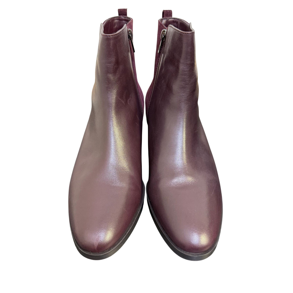 Coach Carmen Semi-Matte Leather & Suede Ankle Boots Purple 10M