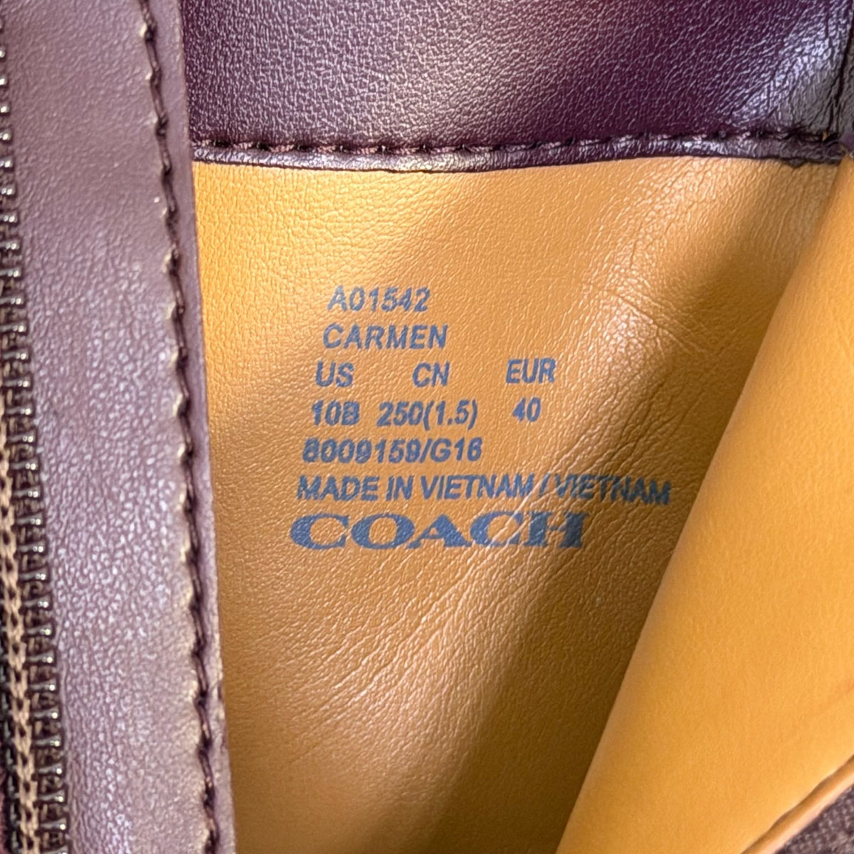 Coach Carmen Semi-Matte Leather & Suede Ankle Boots Purple 10M