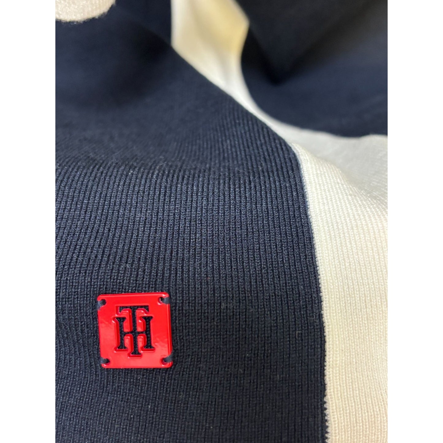 NWT Tommy Hilfiger Navy & Cream Wide Collar Dress XL