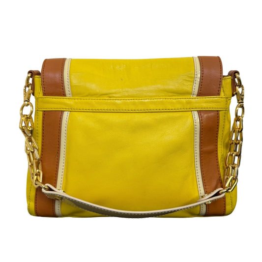 Tory Burch Yellow & Brown Leather Shoulder Bag