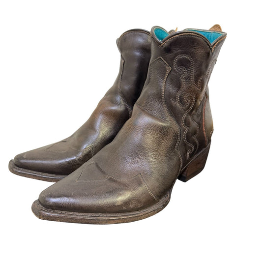 Bed Stu Brown Leather Ankle Boots Western Style Size 10