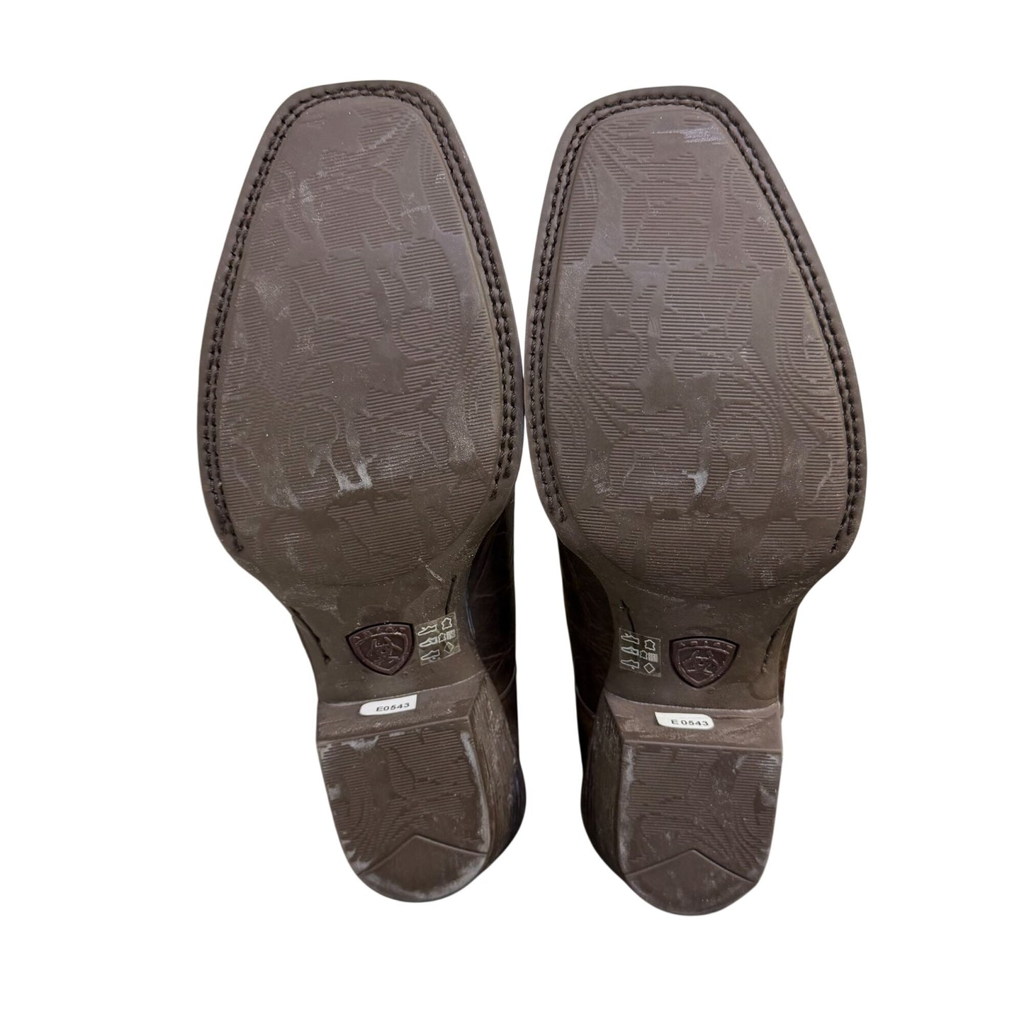 Ariat Western Boots Brown Leather Square Toe 8.5 B