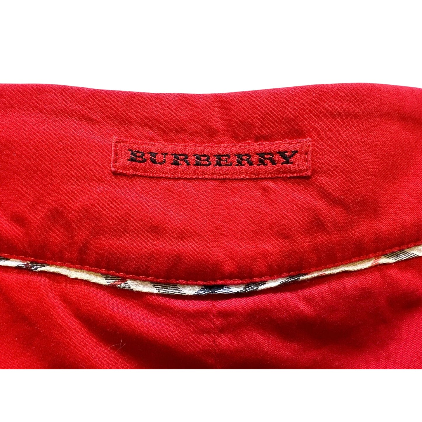 Burberry Golf Red Knee-Length A-Line Skort w/Plaid Insert & Side Zipper Closure Size S