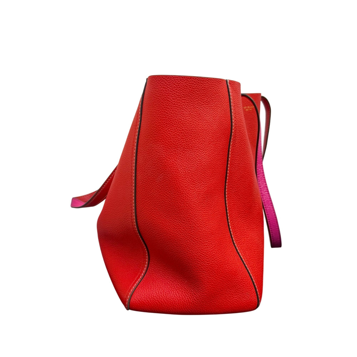 Tory Burch Perry Leather Tote Bag Red & Pink Dual-Tone
