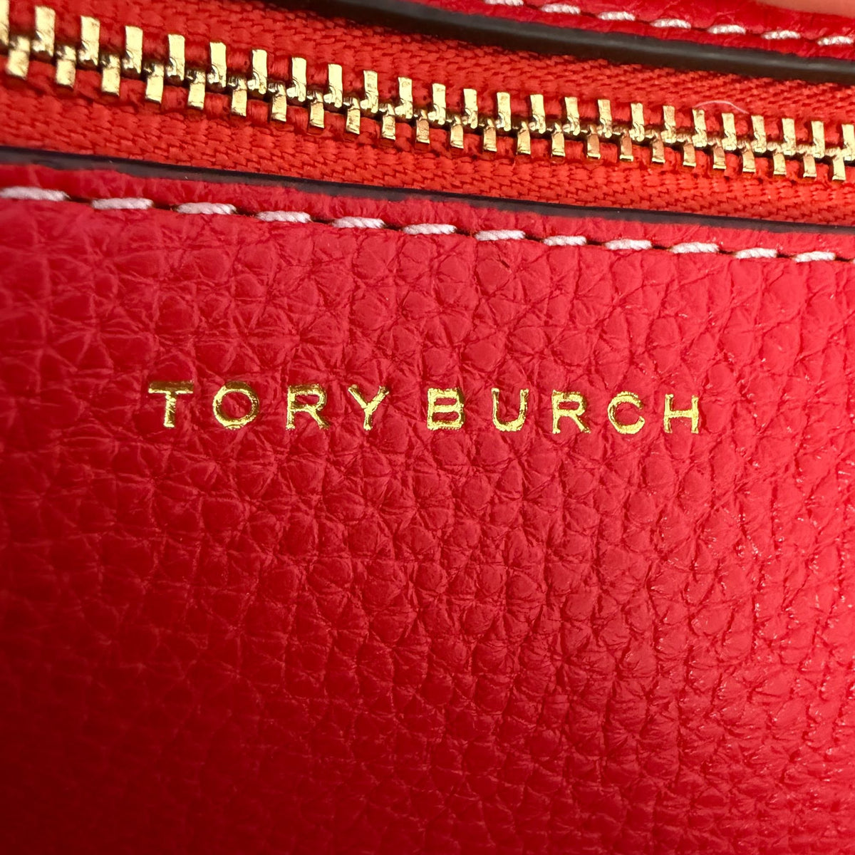 Tory Burch Perry Leather Tote Bag Red & Pink Dual-Tone