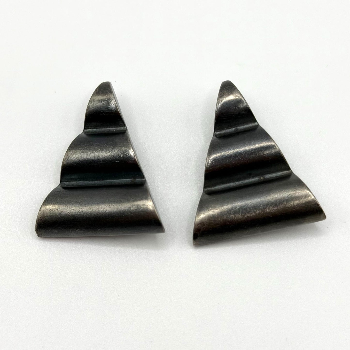 Ben Amun Vintage Silver-Tone Geometric Clip-On Earrings