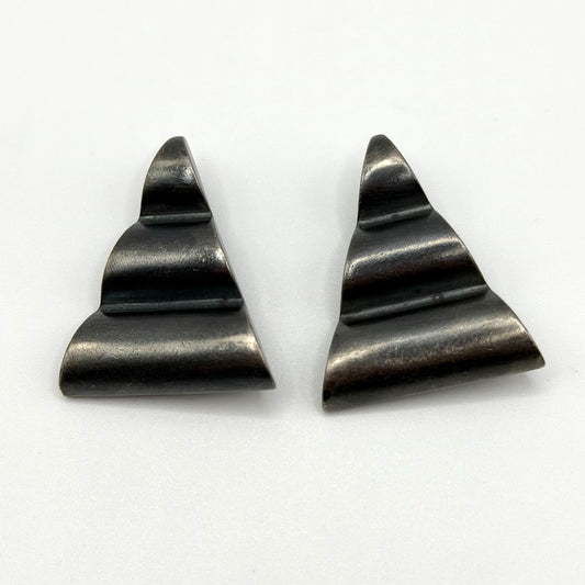 Ben Amun Vintage Silver-Tone Geometric Clip-On Earrings