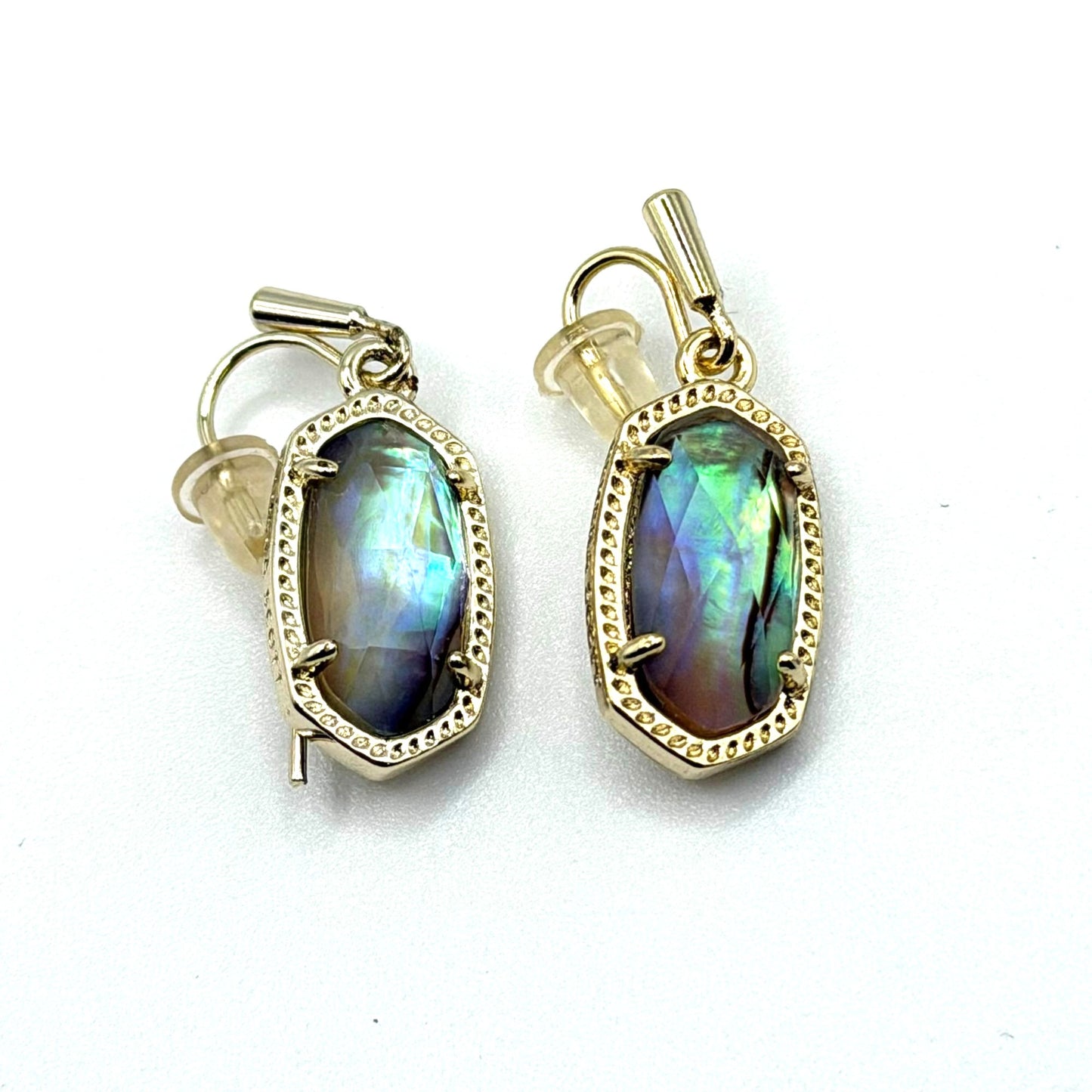 Kendra Scott Gold Tone Abalone Drop Dangle Earrings