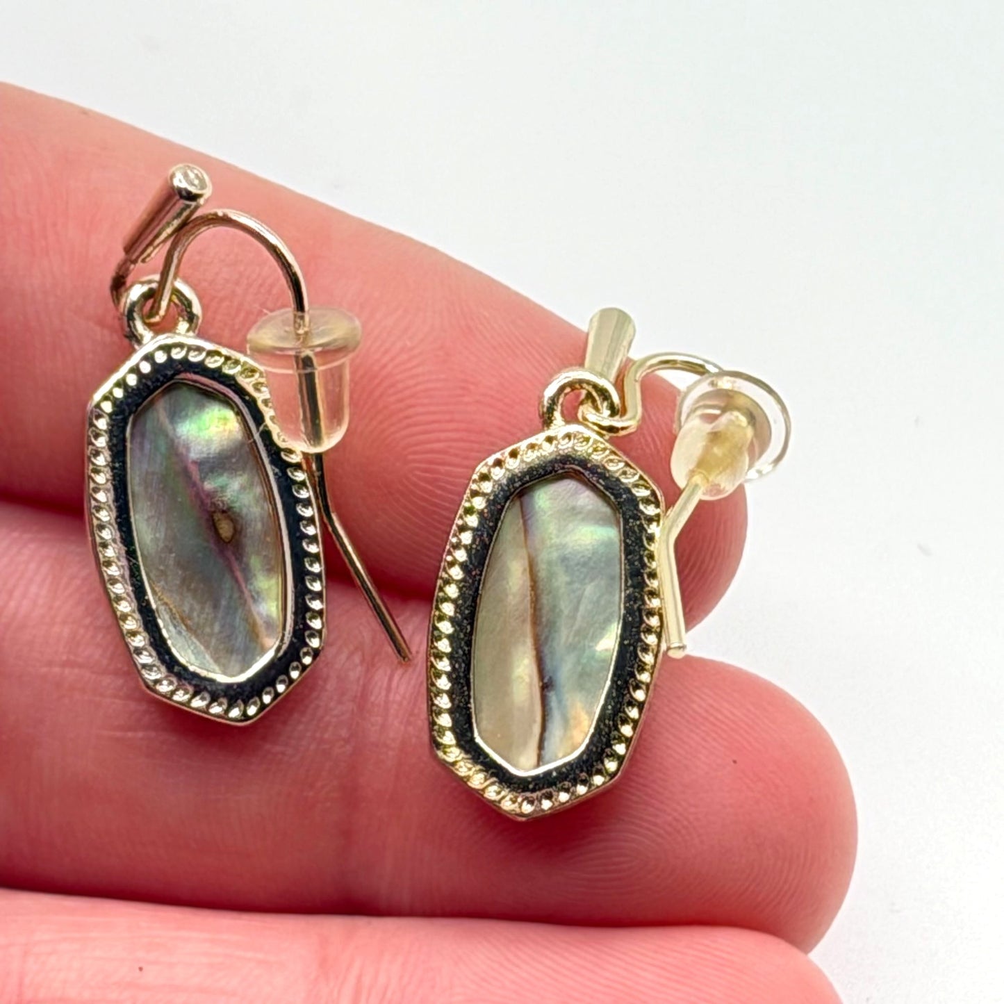 Kendra Scott Gold Tone Abalone Drop Dangle Earrings