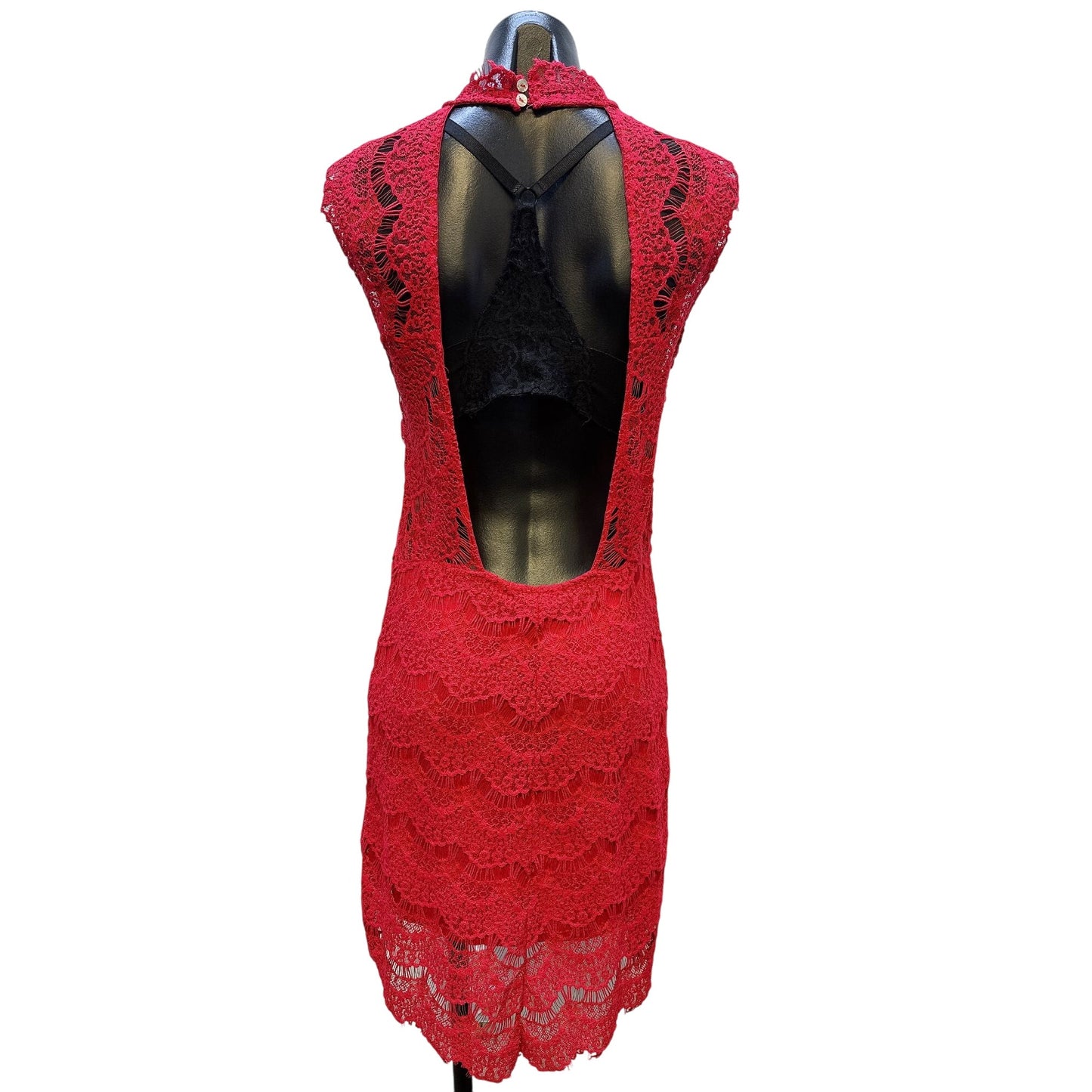 NWT Intimately Free People Red Lace Open Back Dress Size Large