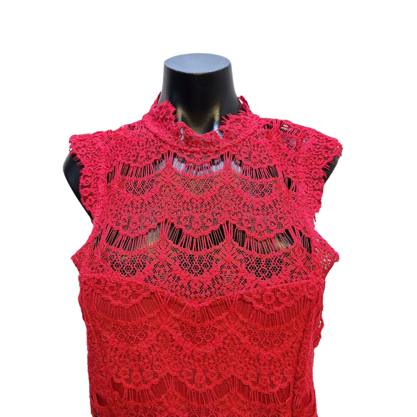 NWT Intimately Free People Red Lace Open Back Dress Size Large