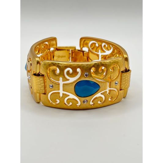 Brighton Versailles Jupiter Gold-Tone Bracelet With Blue Stones & Crystal Accents