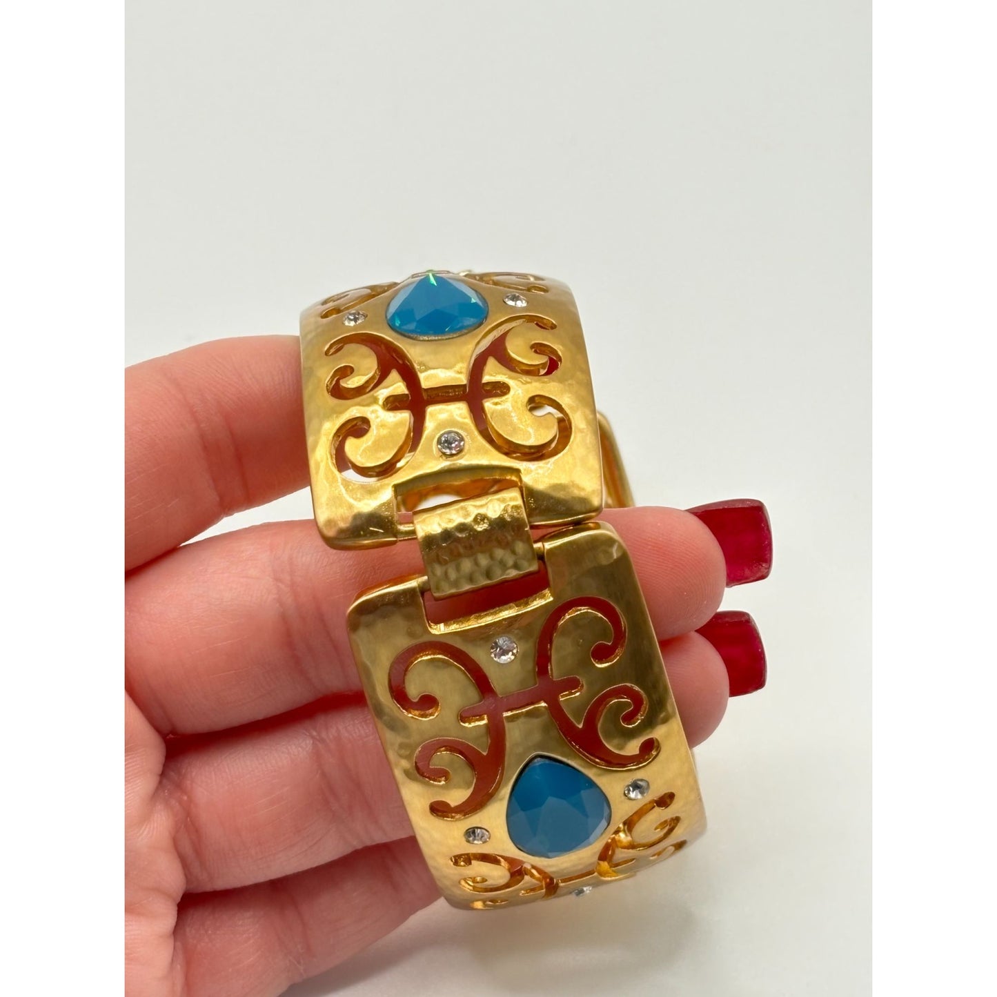 Brighton Versailles Jupiter Gold-Tone Bracelet With Blue Stones & Crystal Accents