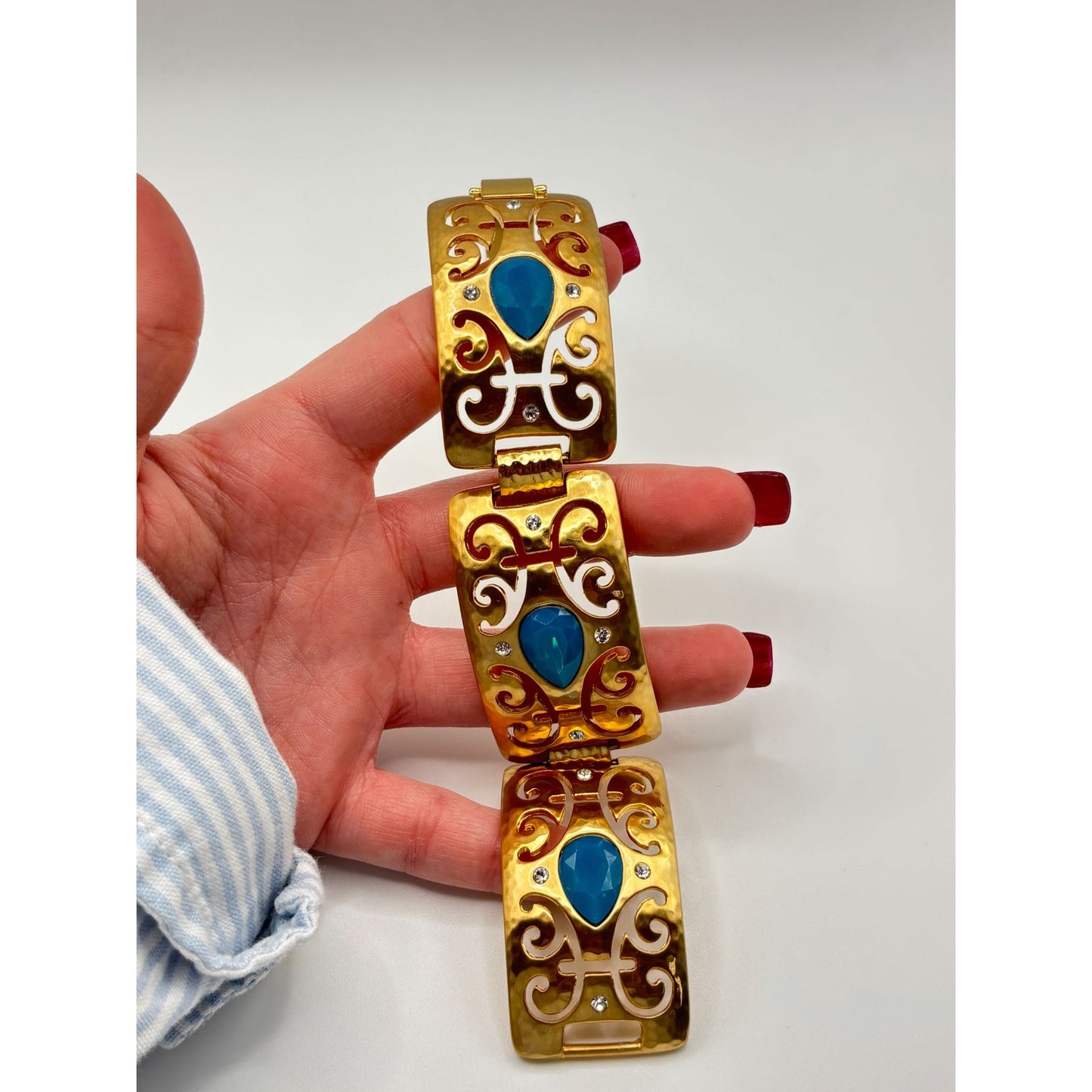 Brighton Versailles Jupiter Gold-Tone Bracelet With Blue Stones & Crystal Accents