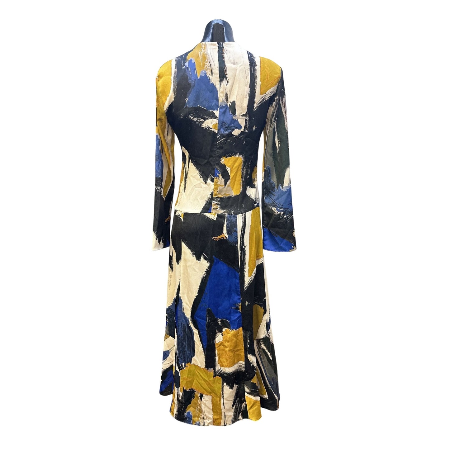 NWT Zara Abstract Print Long-Sleeve Midi Dress Size S