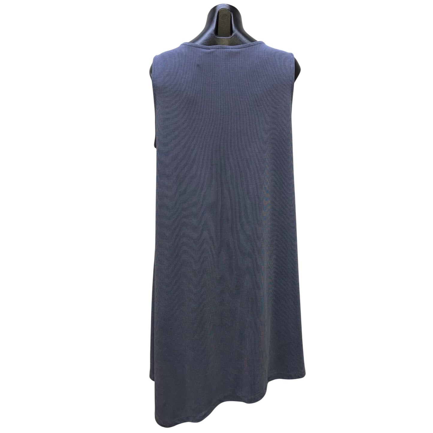 Alembika Blue Sleeveless Asymmetrical Loose-Fit Tunic Blouse Size 6/16-18