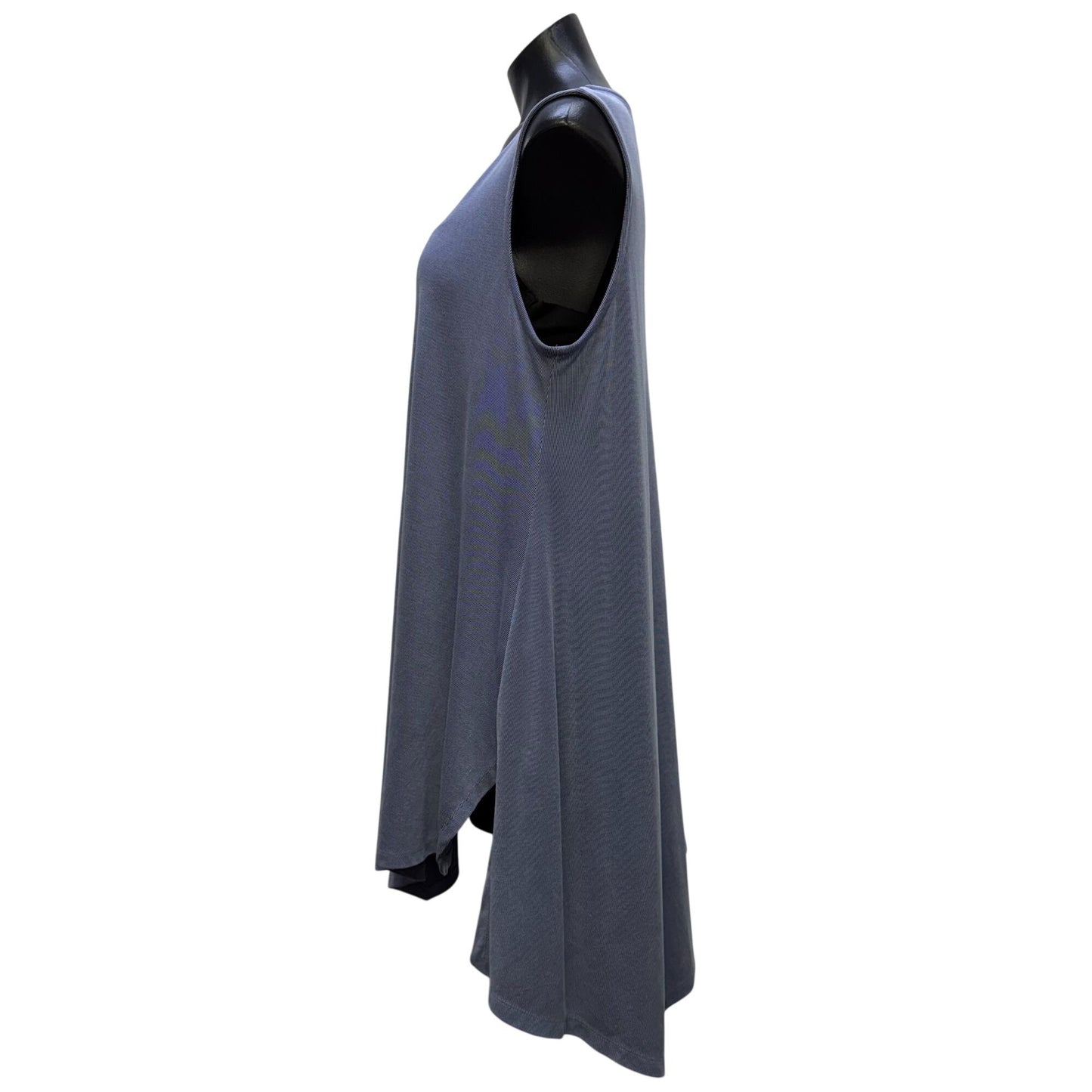 Alembika Blue Sleeveless Asymmetrical Loose-Fit Tunic Blouse Size 6/16-18