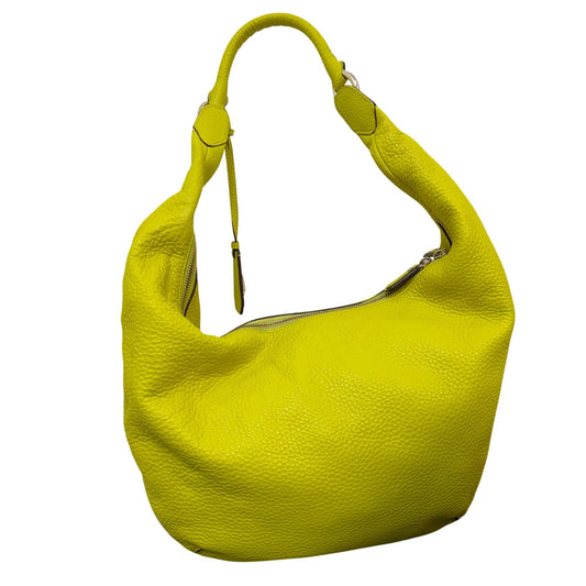 Diane Von Furstenberg Lime Leather Shoulder Bag With Zip Closure