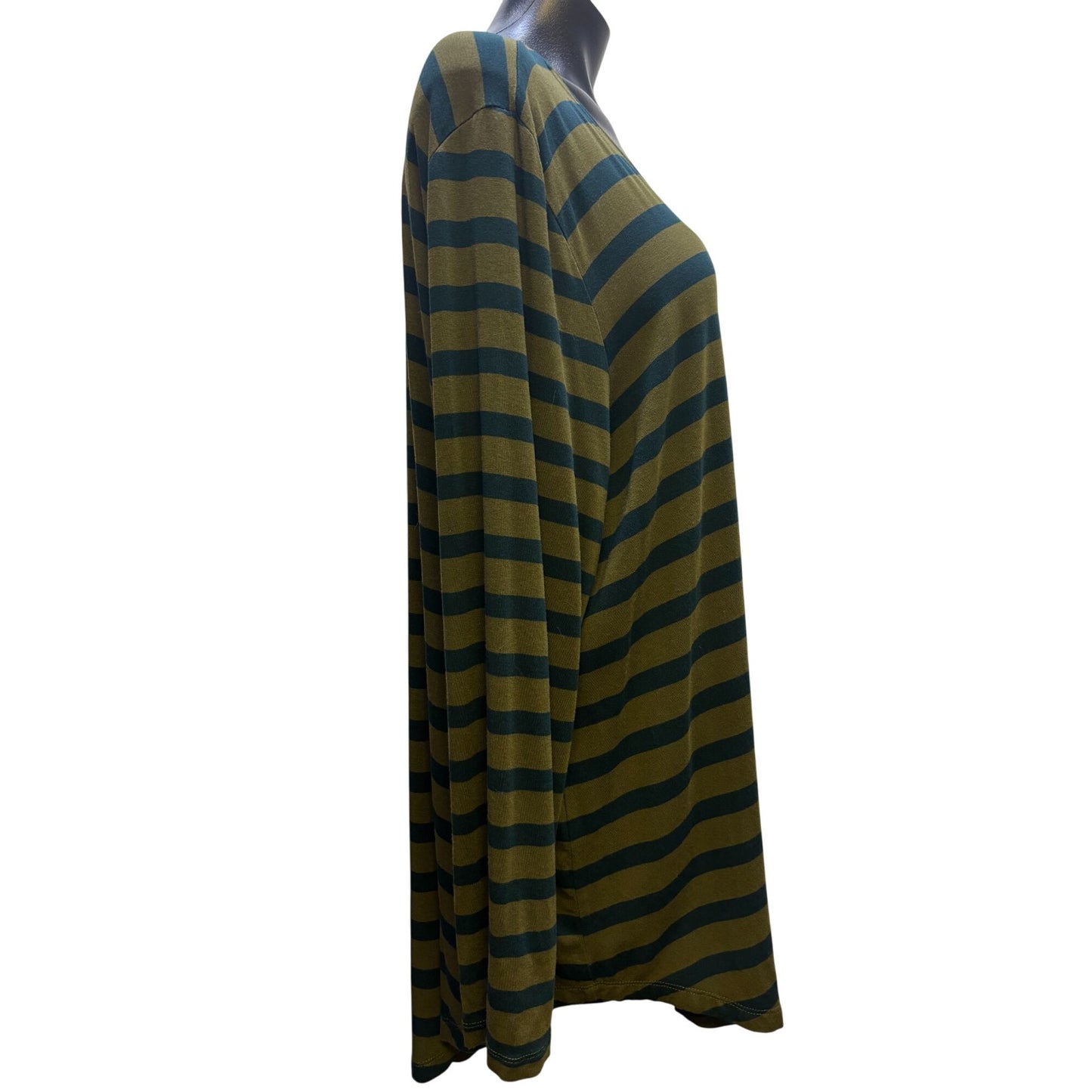 Alembika Striped Long Sleeve Tunic Top With Pocket