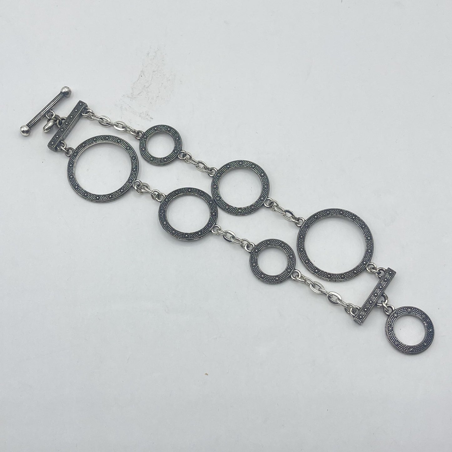 Brighton Silver-Tone Circle Link Toggle Bracelet