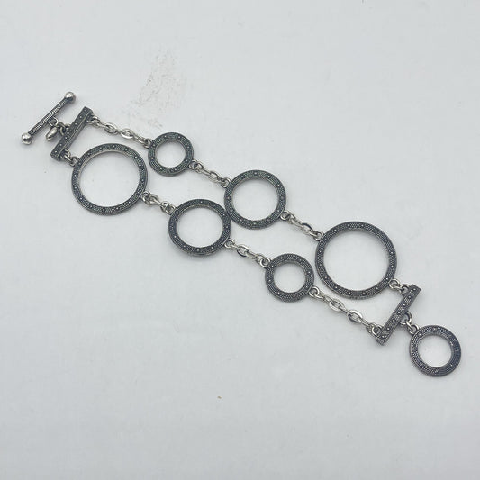 Brighton Silver-Tone Circle Link Toggle Bracelet