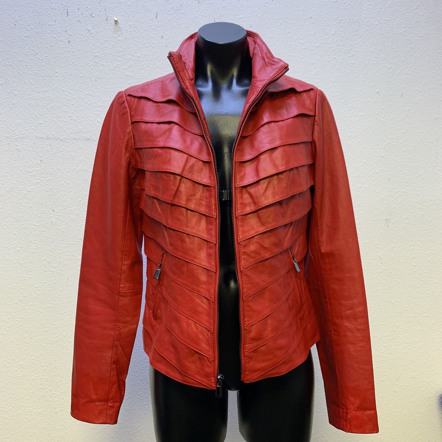 *Neiman Marcus Red Leather Jacket Medium