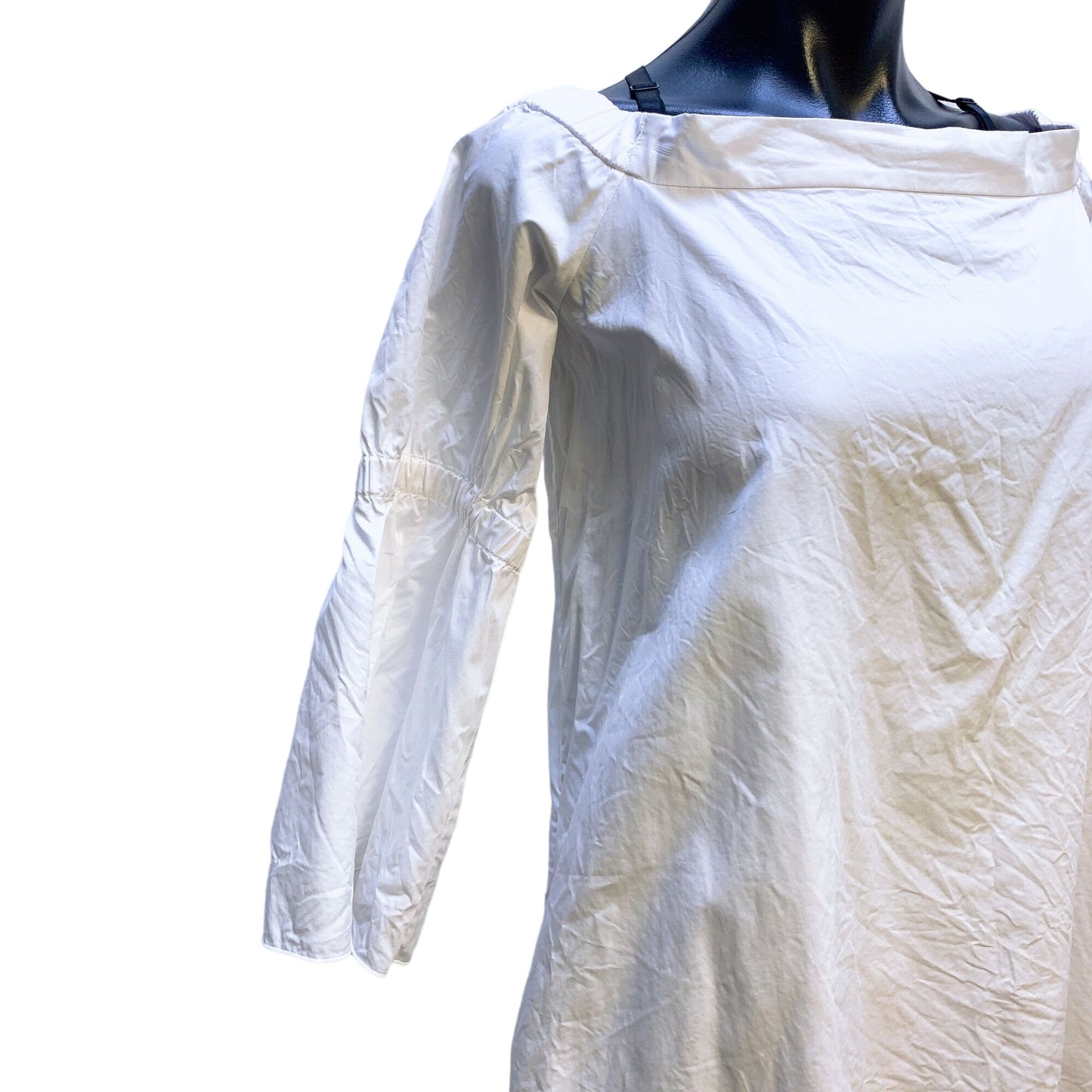 Tibi Womens White Cotton Blouse Size 8 Flowy Bell Sleeves