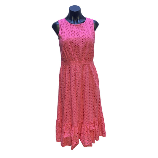 J Crew Pink Eyelet Sleeveless Maxi Dress Size 4